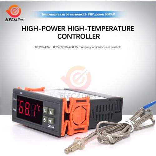 7016K AC 110V-220V DC 12V 24V 10A/30A LED Digital Temperature Controller Industrial Thermostat Thermoregulator Incubator 1-999