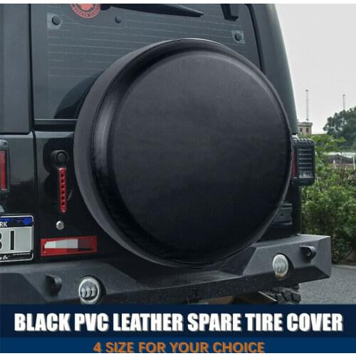 Universal Black Heavy PVC Leather Car Spare Tire Cover For 14 15 16 17 inch