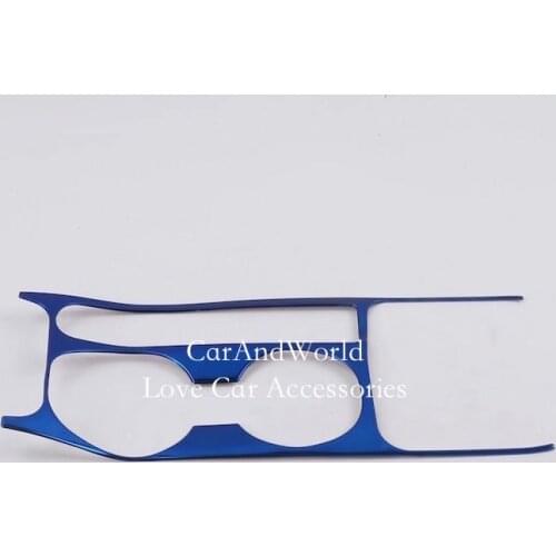 For Nissan Kicks 2017-2019 Interior Inner Console Water Cup Holder Cover Trims Gear Frame Panel Stainless Steel Car Accessories