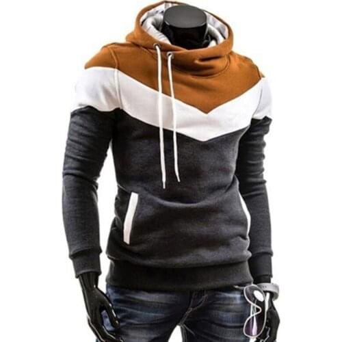 High Quality MenS Sweatershirt MenS Fashion Color Matching Pullover Hooded For Male