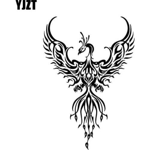 YJZT 11.9CM*17.3CM Phoenix Fashion Creative Decoration Car Sticker Body Of Car Vinyl Decal Black/Silver C4-2906