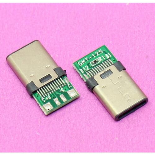 YuXi 24-Pins USB 3.1 Socket Connector Type C/ Type-C USB-C male Plug with PC Board