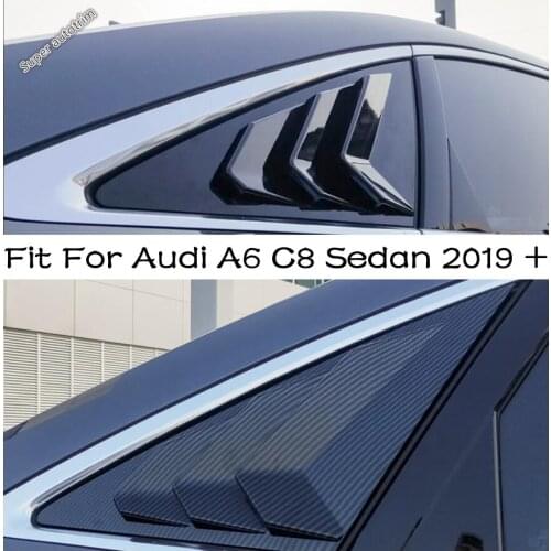 Rear Quarter Panel Window Side Scoop Louver Vent trim Black / Carbon Fiber Styling Accessory For Audi A6 C8 Sedan 2019 - 2021