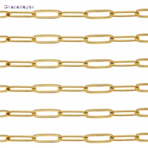 1Meter 12*4mm Chain stainless steel Bracelet Chain Earrings Necklace Chain Women Vintage DIY Jewelry Chains Gold Silver Color