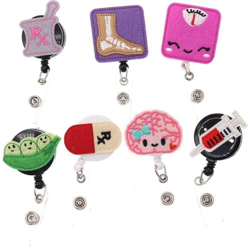 20pcs/lot Free Shipping Retractable Medical Cartoon Image DIY For Nurse Gifts Card Badge Holder Pull Reel
