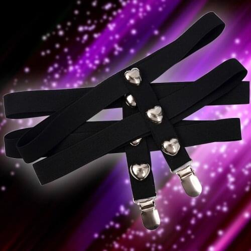 2020 New Rave Wear Pastel Goth Suspender Stocking Belt Black Gothic Bust Leg Belt Caged Women Garterbelt Harness Silver Buckle