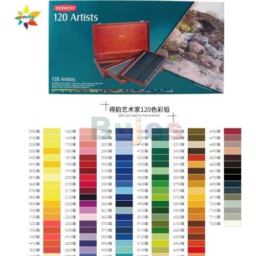 24/36/48/72/120 Color Oily Color Pencil UK Derwent Artists Color Lead Brush Sketch Wood Pencils Set Hand-Painted School Supplies
