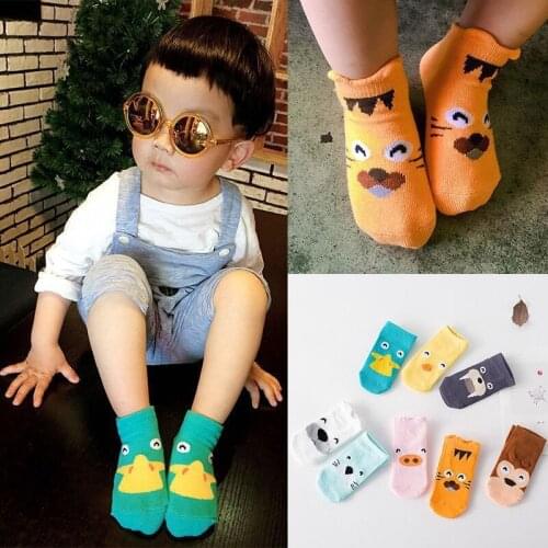 3 Pair 2018 New Hot sale Cotton Cute Boys Girls Baby Socks Fashion Cartoon Soft Floor Baby Sock