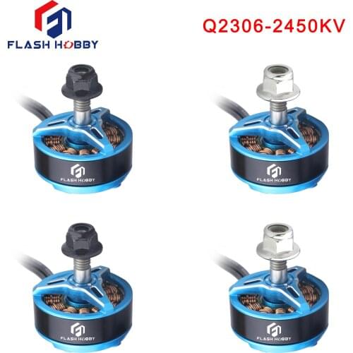 4pcs/ Lot Flash Hobby Q2306 2450KV CW/CCW For 2-4S Brushless Motor Spare Part For FPV Racing Drone