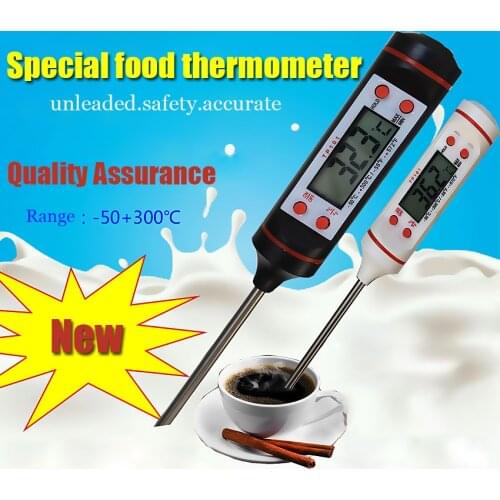 50PC Digital Cooking Food Probe Meat Household Thermomete Kitchen BBQ 4 Buttons with 1.5V(AG13) Battery black/white Hot