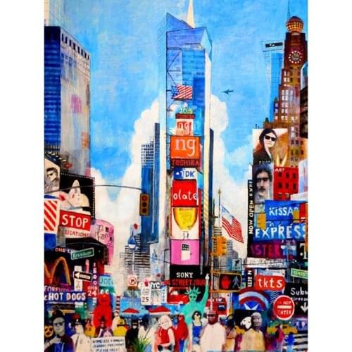 5D Diamond Painting American Times Square Handmade DIY Diamond Painting Embroidery Mosaic Cross Embroidery Artist Painting