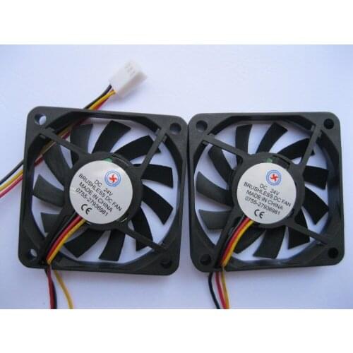 2 Pcs Brushless DC Cooling Fan 11 Blade 6010S 24V 60x60x10mm