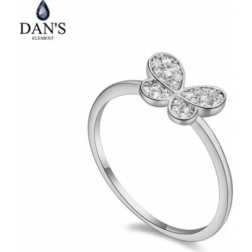 DANS Real Austrian Crystals Brand AAA Zirconia Micro Inlays Fashion Ring for women New Geometric 108722white