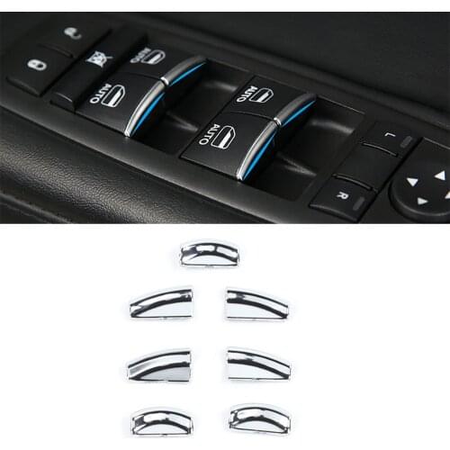 Car Window Button Decoration Sequins for Jeep Grand Cherokee 2011-2020 Cherokee 2014-2020 Interior Accessories Styling Chromed