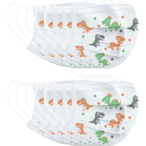 Hot Sale Dinosaur Print Kids Non Woven Disposable Facemask 3 Layer Маски Anti-dust Face Scarf Mascarilla Halloween Mask Cosplay