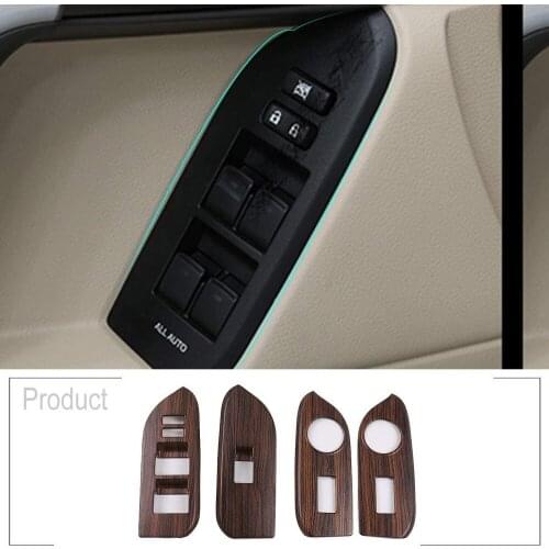 Car Window Lift Button Frame Trim Rear With Horn Holes For Toyota Land Cruiser Prado FJ150 150 2010-2019