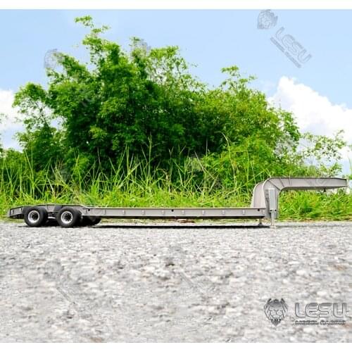 LESU Metal Wood 4Axles Trailer 872MM for 1/14 RC TMY Tractor Truck DIY Model