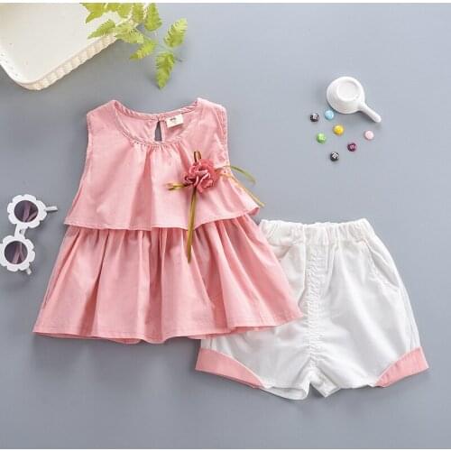 Girls Summer Suits Baby Clothing Set For Girls Cute Summer Cartoon Clothes Set Cotton Top+Shorts Kids Clothes Outfits