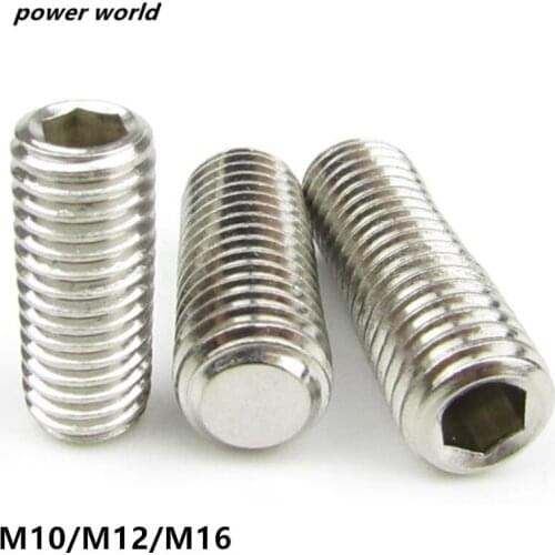 M10/M12/M16 304 stainless steel Set Screw DIN913 GB77 End Grub Headless Bolt Hex Hexagon Socket Flat Point Set Screw