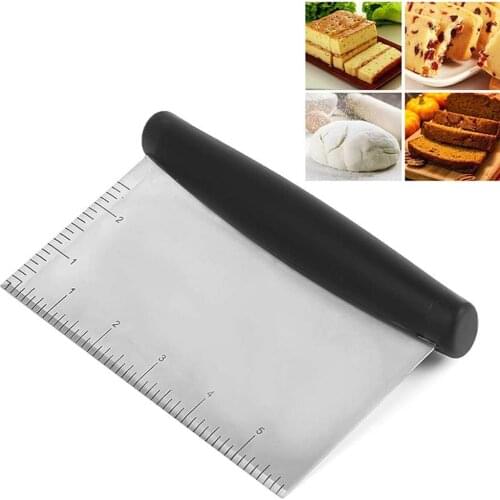 Stainless Steel Metal Griddle Scraper Chopper - Great As Dough Cutter For Bread And Pizza Dough Dough With Wood Handle Scale