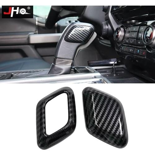 JHO ABS Carbon Grain Gear Shift Handle Overlay Cover Trim for Ford F150 Raptor 2016-2020 Limited 2017 2019 2018 Car Accessories