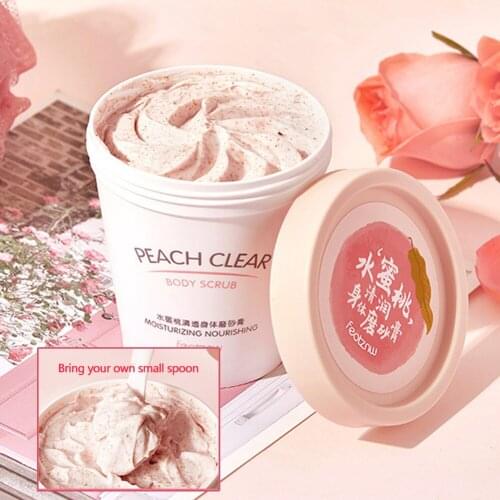 Peach Whitening Body Scrub Cream Moisturizing Skin Exfoliating for Whole Body Pimple Removal Whitening Joints Bath Using
