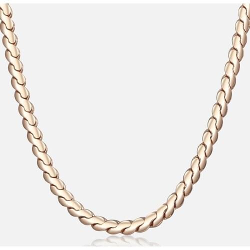 585 Rose Gold Womens Necklace Serpentine Link Herringbone Chain Necklace For Women Jewelry Fashion Gifts Drposhipping 2mm HCN16