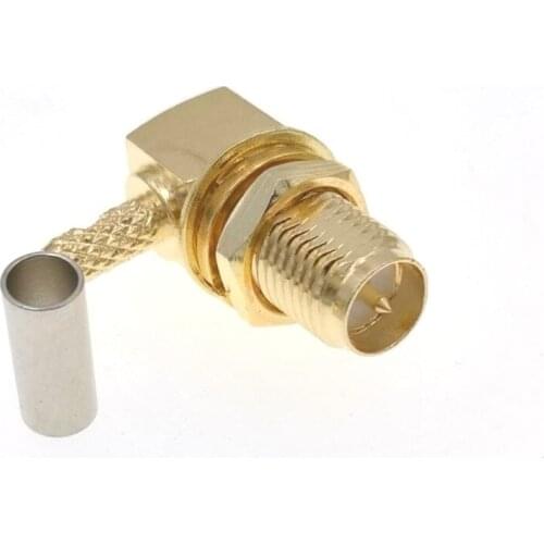 10pcs RP-SMA Female Jack 90 Degree Right Angle RF Connector Adapter For RF Coaxial Cable RG316 RG174 RG179 LMR100