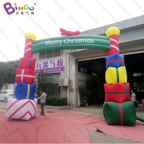 Personalized 6x5 meters inflatable gift box arch / inflatable christmas archway / christmas balloon arch toys