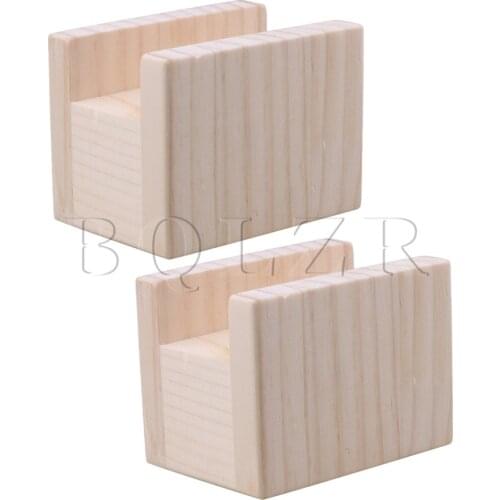 BQLZR 10x7x8.5cm Wood Table Desk Bed Riser Lift Furniture Lifter Storage for 4cm Groove Feet Up to 5cm Lift Pack of 2
