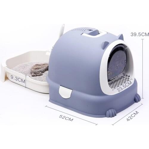 Totally Closed Cats Litter Box Anti Splash Pet Toilet Bedpan Cat Tray With Scoop Kitten Dog Clean Toilette Plastic Cat Supplies