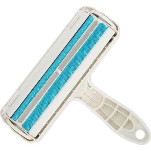 Pet Hair Roller Remover Lint Brush 2-Way Dog Cat Comb Tool Convenient Cleaning Dog Cat Fur Brush Base Home Furniture Sofa Clothe