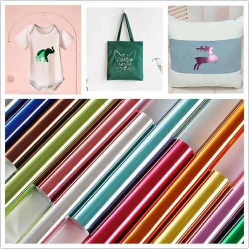 SUNICE Clothing Accesscoire Use Metallic Heat Transfer Vinyl Heat Press Film Iron on Garment 5 Sheet one Color A4 Size Pack