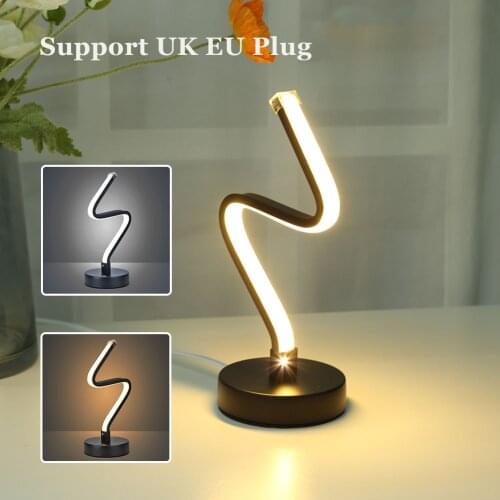 LED Spiral Shaped Light Curved Acrylic Table Lamp Bedroom Modern Decoration for Hallways Living Rooms Bedrooms Kitchen