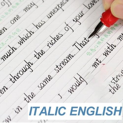 5Books English Copybook Calligraphy Practice Book Set Font Exercise Book For Adult Children Exercise Stickers Italic Word Reuse