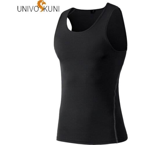 UNIVOS KUNI Summer Casual Men Tank Tops Fit Slim Sleeveless Solid Sportswear Tank Top Breathable Casual Men Tank Tops Q584