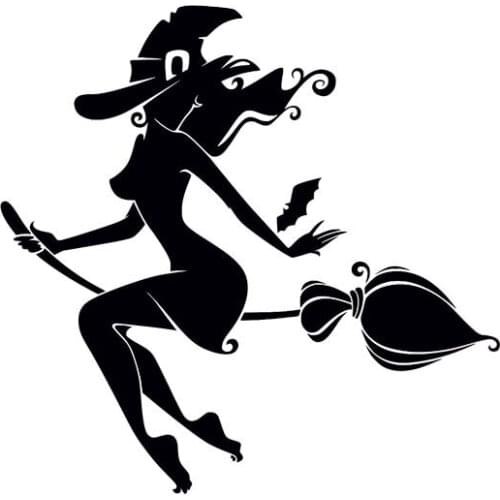 14*13.5CM Flying Sexy Witch Girl Fashion Cool Style Suitcase sticker Vinyl Decal Car Sticker Silhouette Design Laptop Sticker