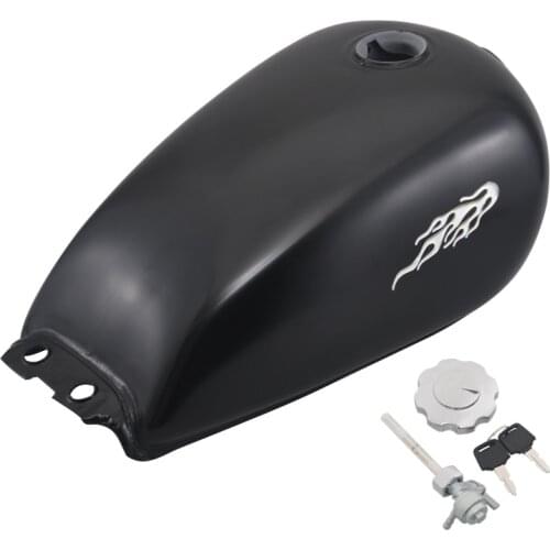 Motorcycle 9L/2.4 Gal Fuel Gas Tank Vintage Metal Oil Box & Decorative Stickers Kit For Suzuki GN125 GN 125 Model