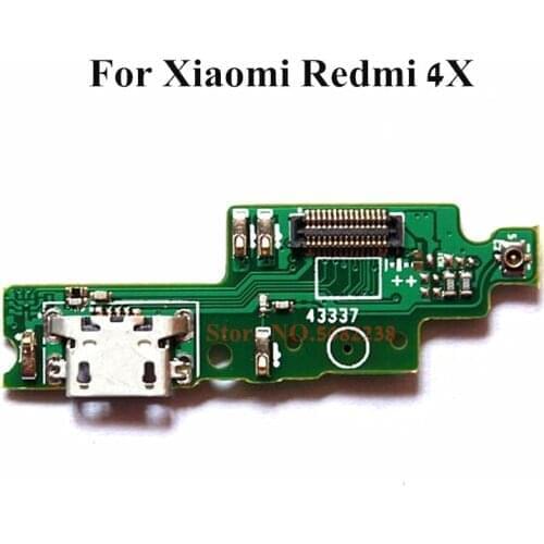 Original USB Charging Dock Port Flex cable For Xiaomi Redmi 4X Charger plug board with Microphone Replacement parts