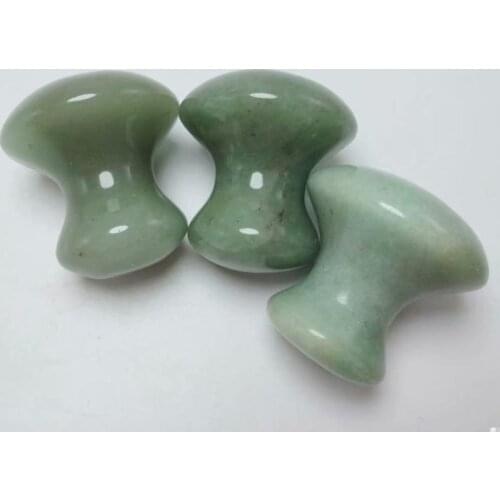 1pc Mini Mushroom Shape GuaSha Massager Natural Green Crystal Stone Body Massage Relax Face Care Tools Women Health Care