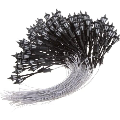 100pcs 1/100 3V HO Model T01 Lamppost Lights Led Lights for Building Park Landscape Scenery Accessories