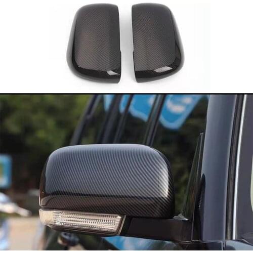 2 pc Carbon Fiber Color Rear View Side Mirror Cover Fit For Mitsubishi Pajero V93/V97 2007-2020 Exterior Modification Parts