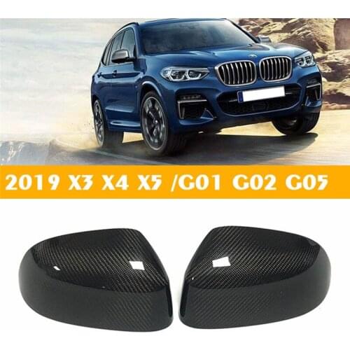 2pcs Carbon Fiber LHD Car Mirror Cover 1:1 Original Replacement Rear View Mirror Caps for BMW X3 G01 X4 G02 X5 G05 2018 2019