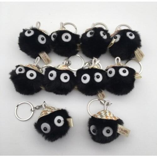 20/Lot My Neighbor Totoro Dust Soot 5CM Keychain Pendant Plush Toy Doll