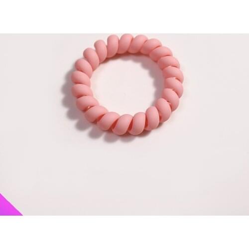 2021 New Silicone Frosted Phone Cord Hair Tie Simple Hair Rope Girl Hair Rope 6 Colors