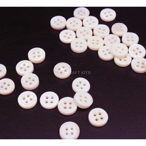 500pcs Bulk Lot brand new vintage style Small Mother of Pearl Buttons 3/8" 10mm 4 holes natural cream shell buttons