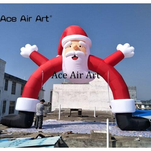 8mW outdoor advertising inflatable Santa Claus arch,pop up Christmas advertising arch for US