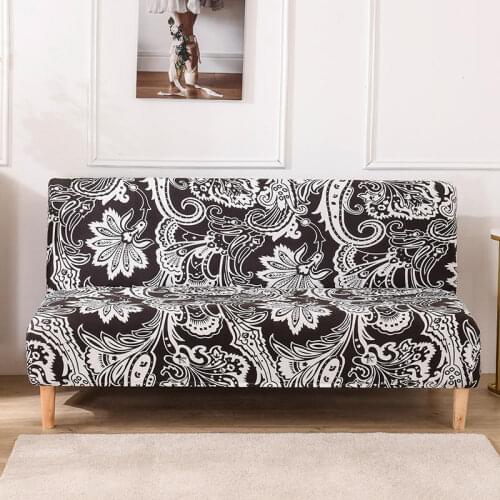 Armless Futon Sofa Cover Stretch Folding Sofa Bed Cover Without Armrests Removable Machine Washable 3 SeaterArmless Sofa Covers