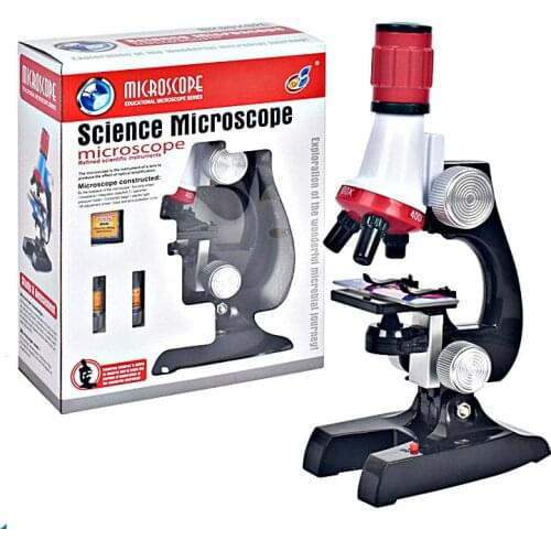 Kids Educational Microscope Kit Science Lab LED 100-1200X Toy Home School Interest Cultivation Child Boys Birthday Gift Present