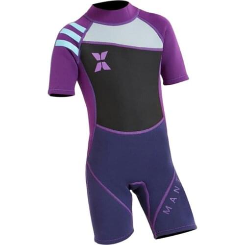 Short Sleeve Wetsuit Girls Swimming Fullsuit Baby Boys Back Zip Swimsuits Close Body Fullbody Diving Suit for Surfing
